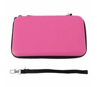 Riuulity Hard Shell Case for 3DS XL EVA Protective Carrying Case with Wrist Strap 8 Game Cartridges Slots Mesh Pocket for New 2DS XL 3DS LL (Pink)