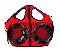 Riuulity Horse Eye Blinders Fly Mask Wind Proof Sand Proof Horse Eye Cover Mesh Half Blinder with Removable Leather Edge Aid for Racing Training Riding (Red)