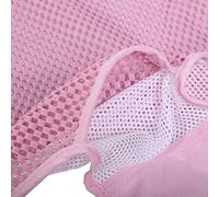 Riuulity Infant Bathtub Net with Sponge Pillow Anti-Slip Shower Support for Comfy Bathing Baby Shower Accessories Blue/Pink 34.1x23 (Pink)
