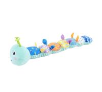 Riuulity Infant Teether Toy, Plush Cuddle Toy with Height Chart, Multifunctional Soothing Toy, Machine Washable, Visual & Tactile Stimulation (Lake Blue)
