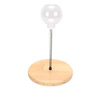 Riuulity Interactive Cat Treat Dispensing Toy with Wooden Base Spring Rod Slow Feed Design for Bunny Kitten Self Play (JH Basic, Large Hole Freeze Dried Ball)