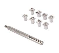 Riuulity Leather Pattern Punch Set 8 Patterns Clear Print Ergonomic Grip Alloy Steel Stamping Tools for Leathercraft Metal Stamping