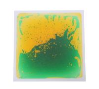 Riuulity Liquid Sensory Mat, Toddler Play Mat with Non Slip Surface & Colorful Liquid for Kids Tile Educational Toys (Yellow and Green)