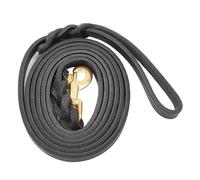 Riuulity Long Soft Leather Dog Training Leash for Medium Large Dogs, Premium Copper Hooks, Comfortable Traction Rope, Black 82.7 X 0.5in