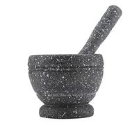 Riuulity Manual Garlic Grinder, Mortar and Pestle Set for Crushing Grinding Garlic Ginger Pills, with Ergonomic Pestle and Smooth, Non PP Plastic Kitchen Tool (granite pattern)