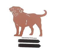 Riuulity Metal Dog Statue Garden Stake Labrador with Electrostatic Powder Coating Iron Material for Outdoor Lawn Decor (Rust)