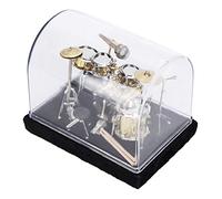 Riuulity Mini Model Exquisite Retro Set Model with Display Box and Base, Suitable for Collection and Instrument Enthusiasts, Metal + Plastic, 5.5 X 3.8 X 4.3in