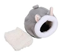 Riuulity Mini Pet Sleeping, Cotton Hamster House Warm Comfortable Small Animal Cage, with One Entrance, for Hamster Squirrel Pygmean Pet (gray baby)