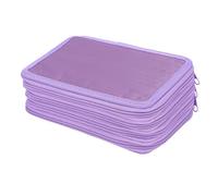 Riuulity Oxford Pencil Case Pouch Wrap with 72 Slots 4 Compartments for Pencils Brushes Makeup Art Supplies Organizer (Purple)
