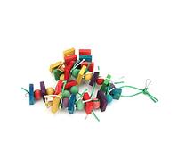 Riuulity Parakeet Chewing Toy with Natural Wooden Blocks for Birds (Thin