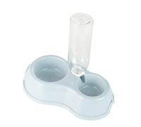 Riuulity Pet Feeder, Water Dispenser Set Double Cat Bowl 2 in 1 Design with Automatic Water Refill for Multiple Cats Indoor Feeding