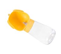 Riuulity Pet Water Bottle 350ml Proof One Hand Operation with Slide Lock and Sealing Circle for Outdoor Hiking Travel Dog Feeding (Yellow)