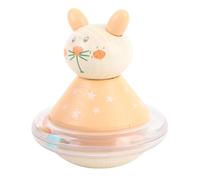 Riuulity Quality Wood Newborn Rattle, Cute Cartoon Cat Design Wooden Baby Rattle with Crisp Sound, Safe Grab Shake Toy for Toddlers, Ideal Early Education Toy