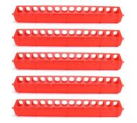 Riuulity Red Plastic Bird Feeder Outdoor Hanging 515x125x80mm Thickened Feeding Device for Parrots Pigeons Starlings Bird Lovers Backyard Watching