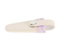 Riuulity Scissors Sheath Scissors Cover Protector with Premium PU Leather for Embroidery Sewing Quilting Needlework Crafts (Pink Purple (White Cover))