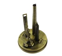 Riuulity Shanghai Building Collection Bronze Gold Electroplated Model Oriental Pearl Tower Souvenir Decoration with Polished Finish for Office Display (Bronze-Small)