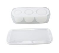 Riuulity Silicone Ice Cube Tray Easy Release Cylinder Ice Molds with Lid and Bin for Whiskey Cocktails Coffee and Drinks (Transparent)