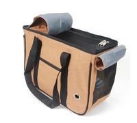 Riuulity Small Dog Carrier Pet Backpack with Mesh Panels and Adjustable Roll Up Cover for Shy Anxious Cats Rabbits Outdoor Travel (L Within 7.5kg)