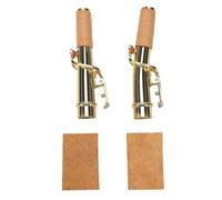 Riuulity Soprano Saxophone Neck Set, Straight and Curved Brass Sax Neck Replacement