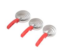 Riuulity Stainless Steel Horse Curry Comb 3 Pack 4 5 6 Ring Double Sided Multipurpose Grooming Brush for Cattle Goat Dogs with Soft Handle