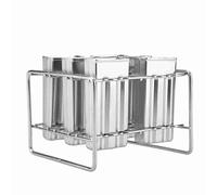 Riuulity Stainless Steel Ice Cream Molds 6 Pops Maker Kit with Seamless Welding Edge Soft Seal for DIY Home Kitchen Industrial Use (Flat Head Double Groove)