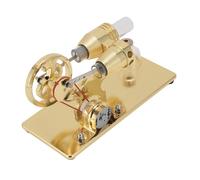 Riuulity Stirling Engine Model with LED Bulb and Flywheel for Science Education Physics Learning Gift (Gold)