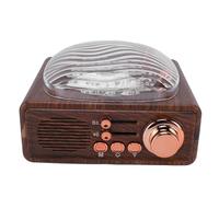 Riuulity Vintage Bluetooth Turntable CD Player Bluetooth Speaker with FM Radio USB AUX A-B Repeat 2000mAh Battery for Home Office Camping