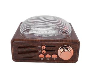 Riuulity Vintage Bluetooth Turntable CD Player Bluetooth Speaker with FM Radio USB AUX A-B Repeat 2000mAh Battery for Home Office Camping