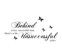 Riuulity Wall Sticker for Decor, Behind Every Successful Man Quote 76cm
