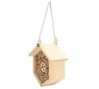 Riuulity Wooden Bee House for Garden, Hanging Hotel with Tubes