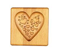 Riuulity Wooden Cookie Cutters for Baking, Handmade Biscuit Molds with