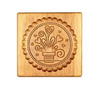 Riuulity Wooden Cookie Cutters for Baking, Handmade Biscuit Molds with