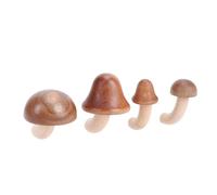Riuulity Wooden Mushroom Fridge Magnets, Set of 4 Handcrafted Black Walnut Beech Wood Kitchen Decor with 3D Modeling for Home Present (Brown)