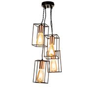 Riva Cluster Ceiling Pendant Light - Black & Copper - 4-Light Modern Minimal Design for Dining Table & Kitchen Island