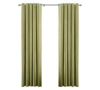 Riva Home Atlantic Eyelet Ringtop Curtains - Green - 168 x 229cm - Green - 100% Polyester
