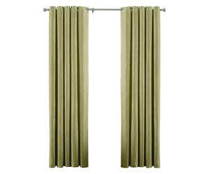 Riva Home Atlantic Eyelet Ringtop Curtains - Green - 168 x 229cm - Green - 100% Polyester