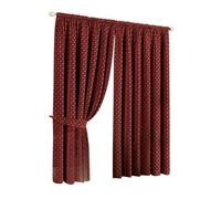 Riva Home Belmont Pencil Pleat Curtains - Claret - 66x90 (168x229cm) - Claret - 100% Polyester