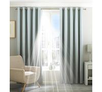 Riva Home Eclipse Blackout Eyelet Curtains, Polyester, Duck Egg, 168 x 229cm, Duck Egg Blue