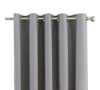 Riva Home Twilight Blackout Ringtop Eyelet Curtains (Pair) Polyester Silver (168X183Cm), Silver