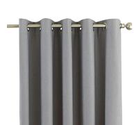 Riva Home Eclipse Blackout Eyelet Curtains - Silver - 46 x 72in (117 x 183cm) - Silver - 100% Polyester