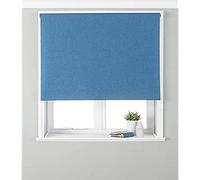 Riva Home Eclipse Blackout Roller Blind, Polyester, Denim, 24" x 64" (61 x 162cm )