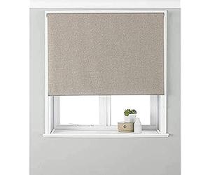 Riva Home Eclipse Blackout Roller Blind, Polyester, Natural, 61 x 162cm
