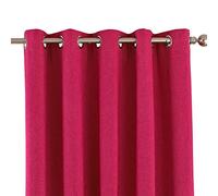 Riva Home Guaranteed Blackout Thermal Eclipse Eyelet Curtains, Pink, 90" x 54" (229 x 137 cm)