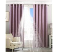 Paoletti Two Curtain Panels, Polyester, Mauve, 90 x 90 (229 x 229 cm)
