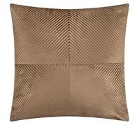 RIVA Home Infinity Polyester Filled Cushion (Mocha - 60x60cm) | Ribbed Texture Geometric Soft Finish Minimalist Decorative Pillow