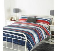 Riva Home Lymington Duvet Set - Blue/Red - Blue/Red - Super King