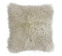 Riva Home Mongolian Cushion Cover - Oatmeal - 40x40cm - Oatmeal - 100% Sheepskin