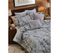 Riva Home Montana Duvet Set - Silver - Super King - Silver - 100% Cotton