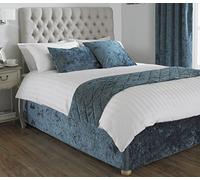 Paoletti Verona Crushed Velvet King Bed Wrap Polyester Teal, Green