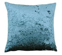 Riva Home Paoletti - Verona Polyester Filled Cushion Square - Teal Blue - Velvet Feel - Crushed Velvet Look - Hidden Zip Design - 100% Polyester Case - 55 x 55cm (22" x 22" inches)